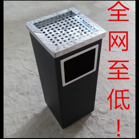 批发不锈钢方形烟灰桶铁烤漆垃圾桶酒店大堂废物筒方形烟灰网筛