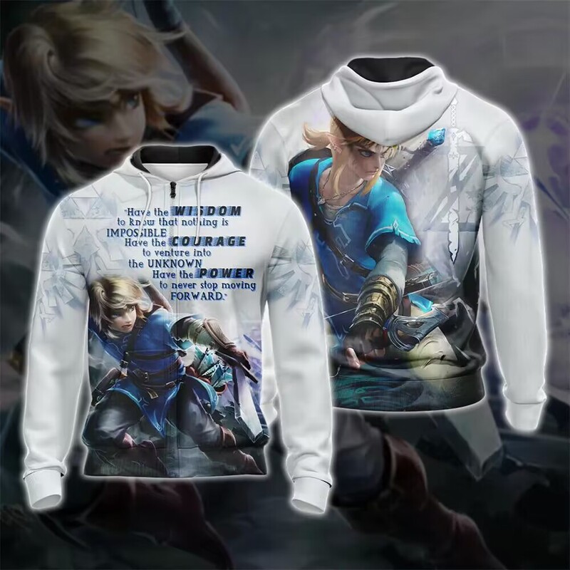 Hooded Sweatshirt with Zipper, Casual Sports 3D Digital Print Casual Hoodie
