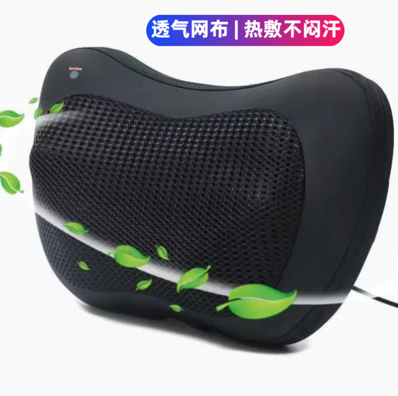 国境を越えた頸椎マッサージャー、腰マッサージャー、肩と首の車用家庭用8ヘッド加熱多機能電気マッサージ枕|undefined