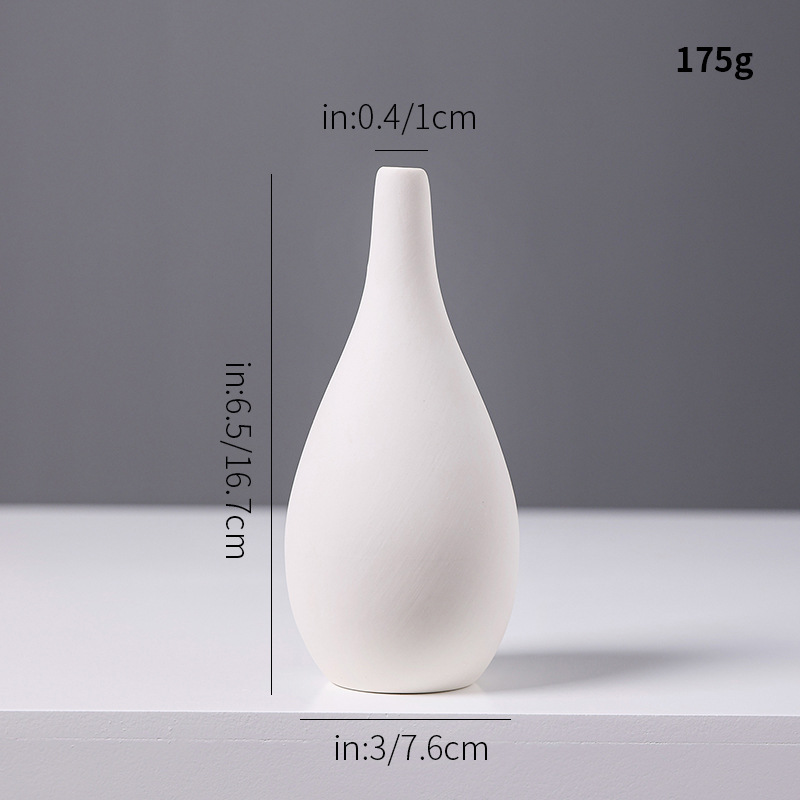 特別価格の白い素焼き陶器の小さな花瓶、ミニクリエイティブでシンプルなリビングルームの卓上ドライフラワー、フラワーアレンジメントの装飾品