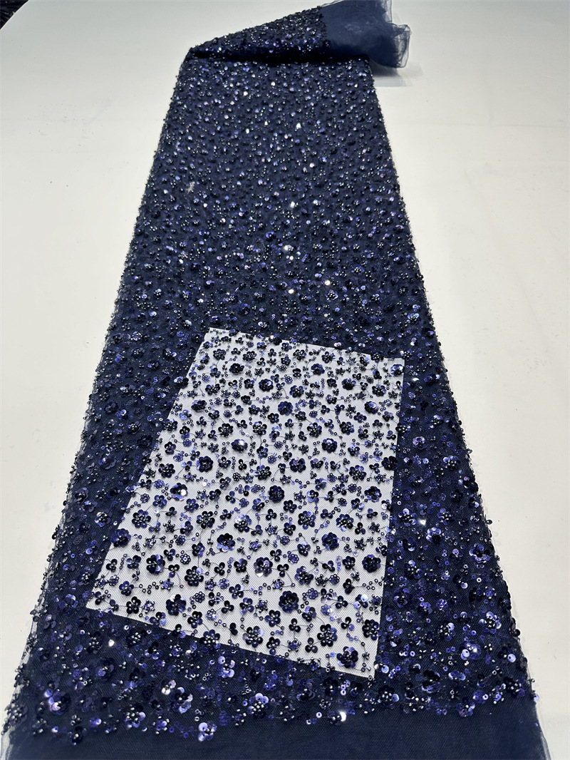 Tejido de lenteja de flor de ciruela, tubo de perlas bordado de lenteja, vestido de noche, tela de bordado de vestido de teatro, vestido de noche image 16