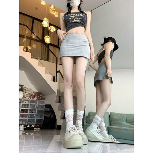 Ladies' Summer Short Skirt with High Waist, Casual Sporty A-Line Skirt for Petite Women, Cheeky Style, Bodycon Skirt with Anti-Bleeding Design