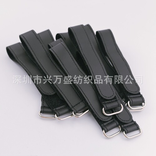 Wholesale PU leather reverse hook Velcro strap colored nylon buckle voltage zip tie wire storage organization self-adhesive 