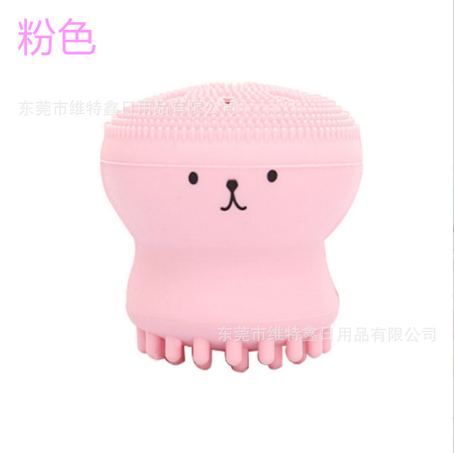 Cepillo de lavado de cara de pulpo de silicona Cepillo de limpieza de poros Cepillo de limpieza de masaje de doble cara Cepillo de baño para niños Herramienta de limpieza de belleza