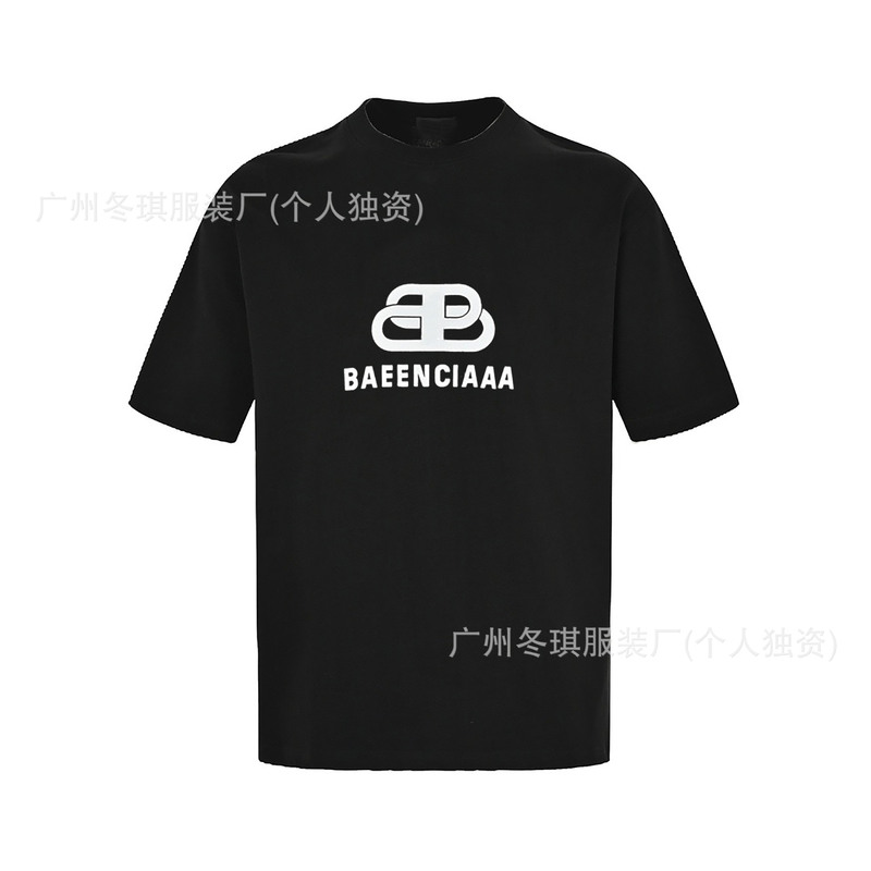 B's 高品質パリロック春夏プリントロゴ半袖カジュアルルーズ男女カップル同じスタイル Tシャツトレンド|undefined