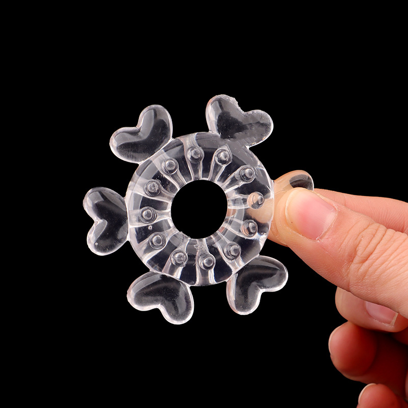 Heart-Shaped Lock Penis Ring, TPE Delay Ring for Men, Transparent Couple’s Aid — detail image 8