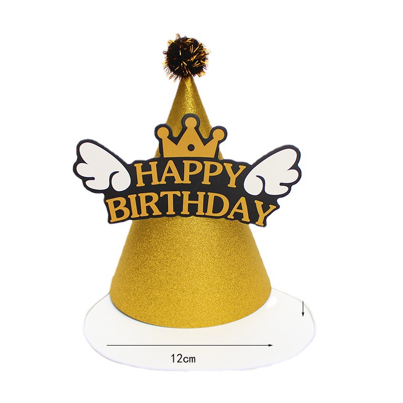 Sombreros de cumpleaños de embalaje independiente, sombreros de fiesta, sombreros de punta, sombreros de fiesta para bebés, sombreros de pastel