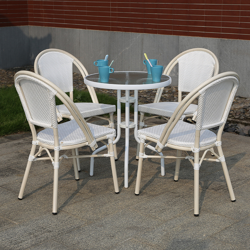 Mesa y silla al aire libre, mesa y silla de comedor, mesa y silla blanca, mesa y silla al aire libre, jardín, patio