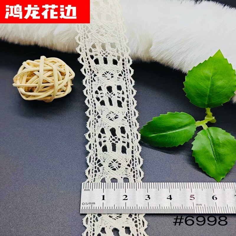 厂家直销60支精致细棉蕾丝花边双边牙边头饰发圈鞋袜帽沿DIY裙摆