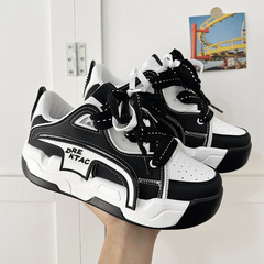 Gang Style Niche Men's Shoes Instagram Trendy 2023 Winter New Hot Matchable Thick Sole Height Increasing Couple Casual Board Shoes