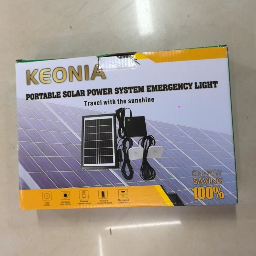 Solar Kit with 2 Super Bright Led Bulbs, Power Generation and Energy Storage, Outdoor Camping Style Portable Power Supply, Small System Export