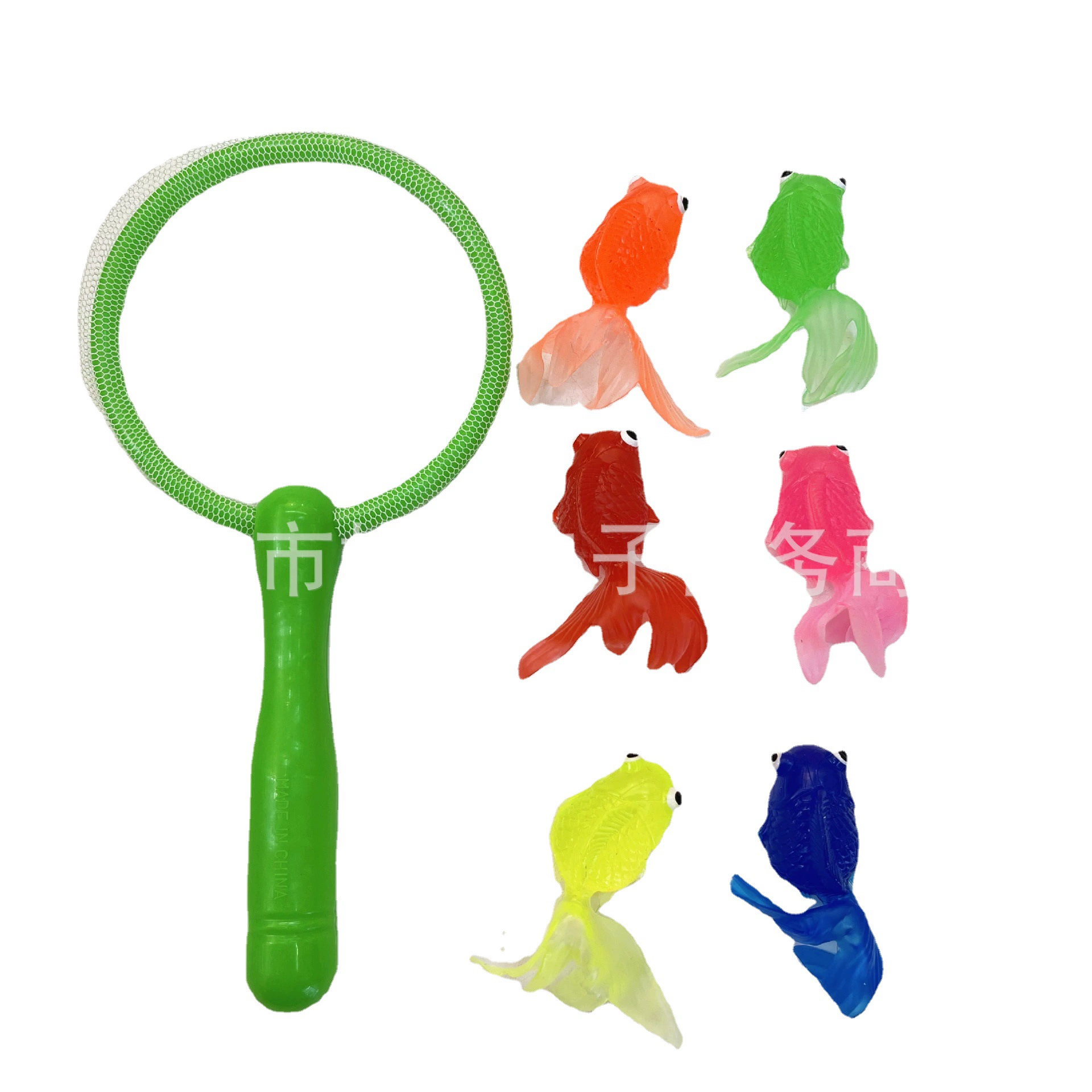 Детские водные игрушки костюм золотой рыбки из мягкого клея 6 золотых рыбок + 1 сетка для рыбалки, игрушки для ванной, могут плавать