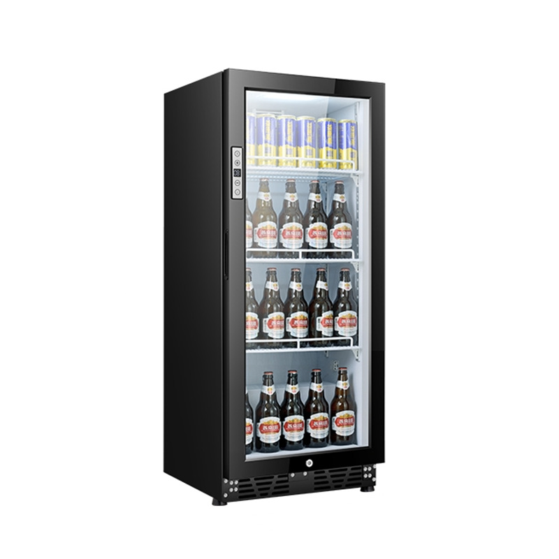 Puerta de vidrio GS-75 Barra de hielo sola puerta con cerradura refrigerada por aire refrigerado Oficina pantalla congelador té conservación mini refrigerador