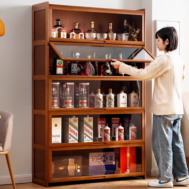 Living Room Wine Cabinet, Wall-Mounted Storage Cabinet, High-End Display Cabinet, Integrated Wine Cabinet, Display Cabinet, Storage Cabinet, Home Storage Cabinet