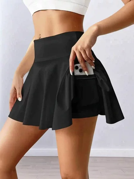 F 42058 High Waist A Line Yoga Skirt High-waisted yoga skirt-pants