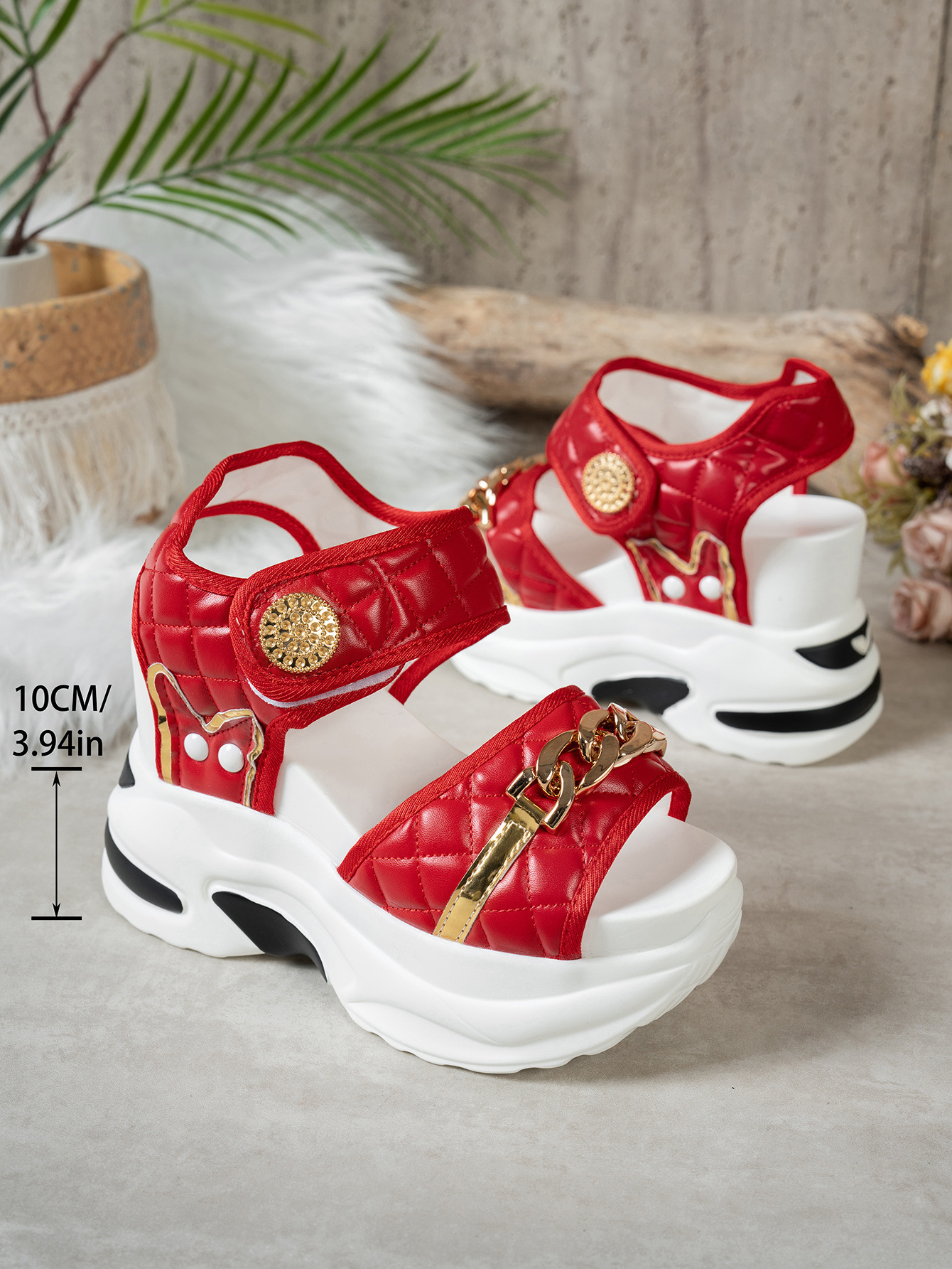 Women's Platform Heeled Sandals With Adjustable Straps Comfort_voghion.com