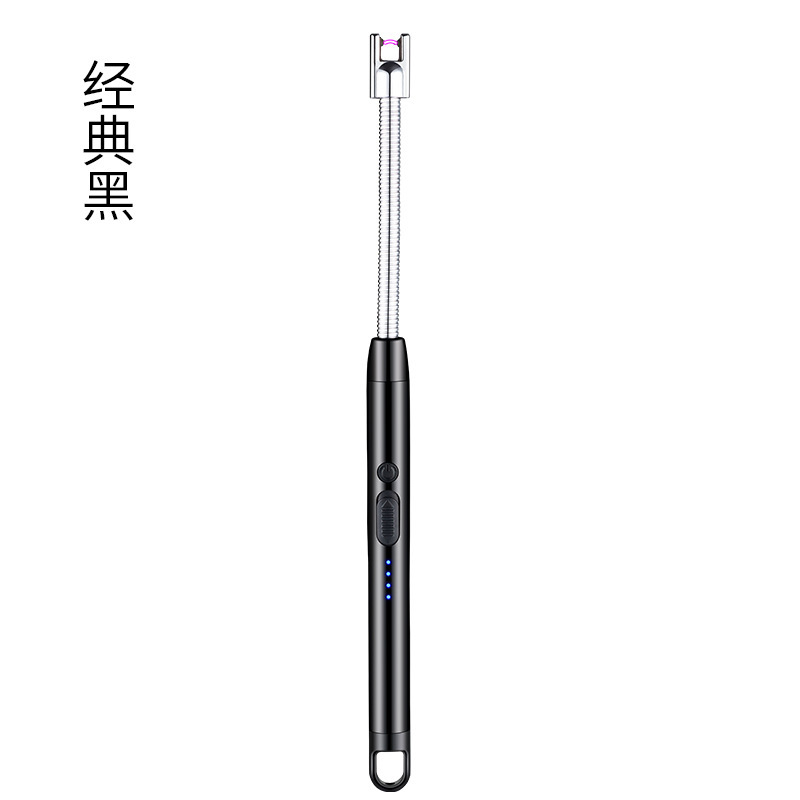 Pistola de encendido USB carga comercio exterior alargado encendedor vela estufa de gas manguera metálica encendedor de arco