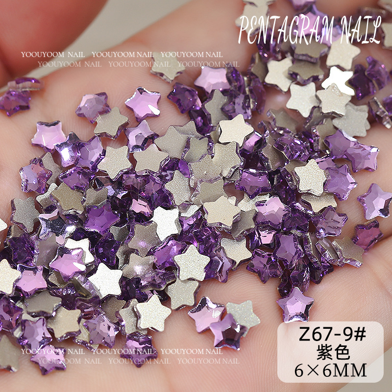 z67-9#보라색 6*6mm 1개 조각