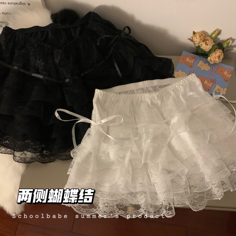 蕾丝打底裙裤女夏季南瓜裤防走光裙撑安全裤可外穿灯笼裤短裤d298