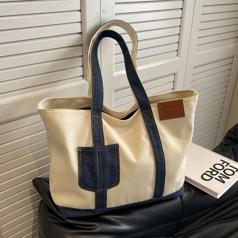 Damen Tragetasche Aus Canvas, Modische Schultertasche Farbig_voghion.com