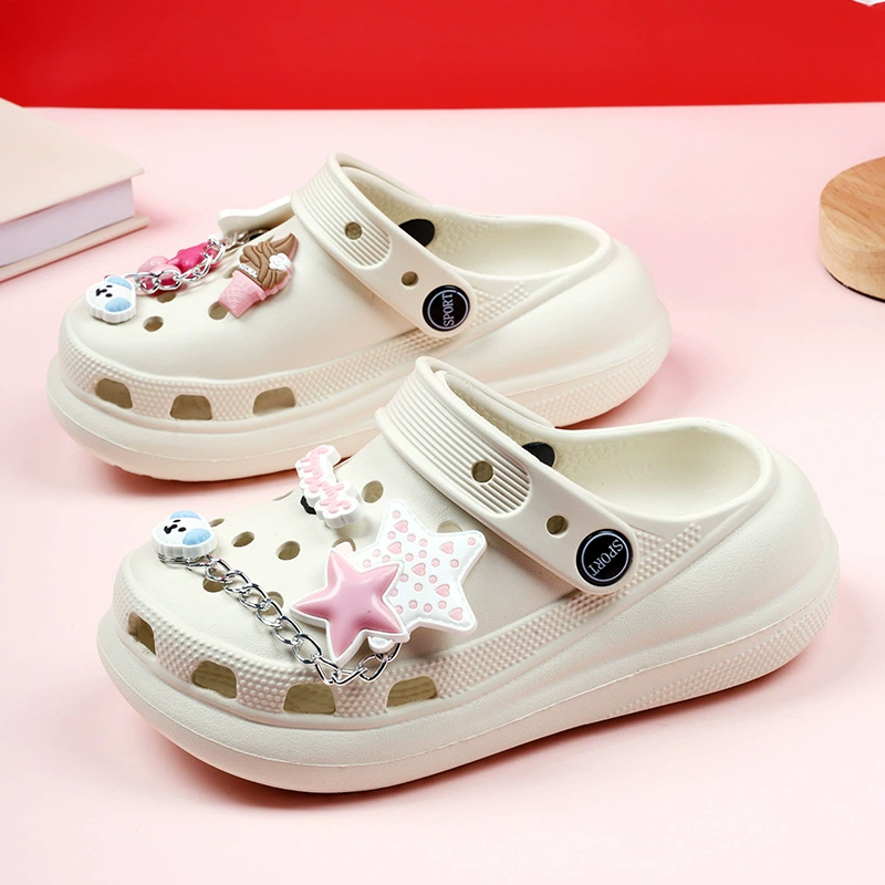 Туфли с мультяшными звездами, детские сабо, детские домашние тапочки, нескользящая верхняя одежда, износостойкие сандалии