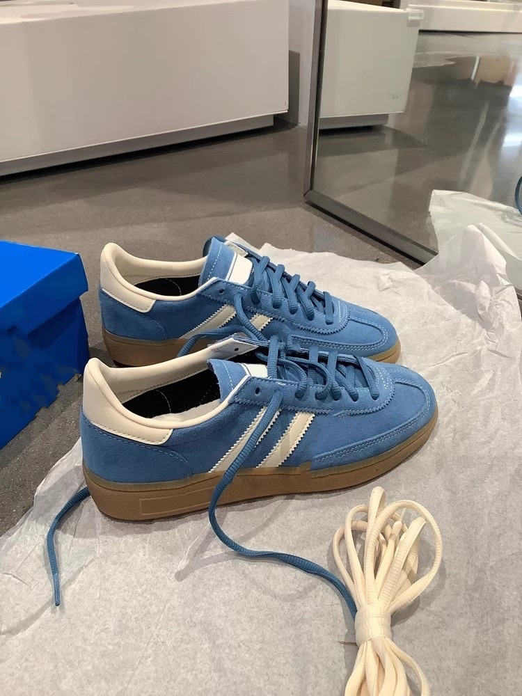 Blue classic German training round toe lace up casual sports versatile flat bottomed Forrest Gump shoes_voghion.com