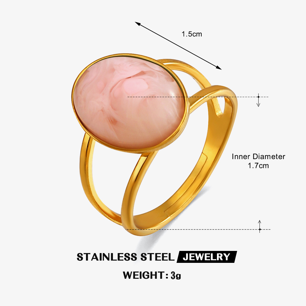 Bague Homme Géométrique Ovale En Acier Inoxydable Et Résine_voghion.com