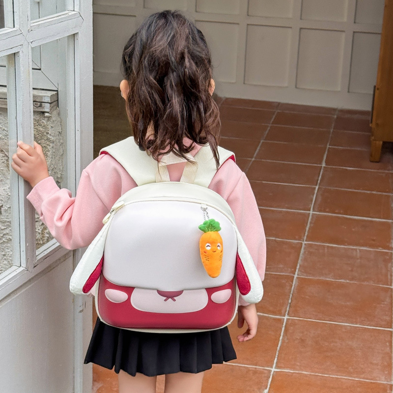 Mochila de dibujos animados para niños y niñas, bonita pequeña zanahoria conejo, mochila de bebé, nueva mochila de huevo ligera para niños