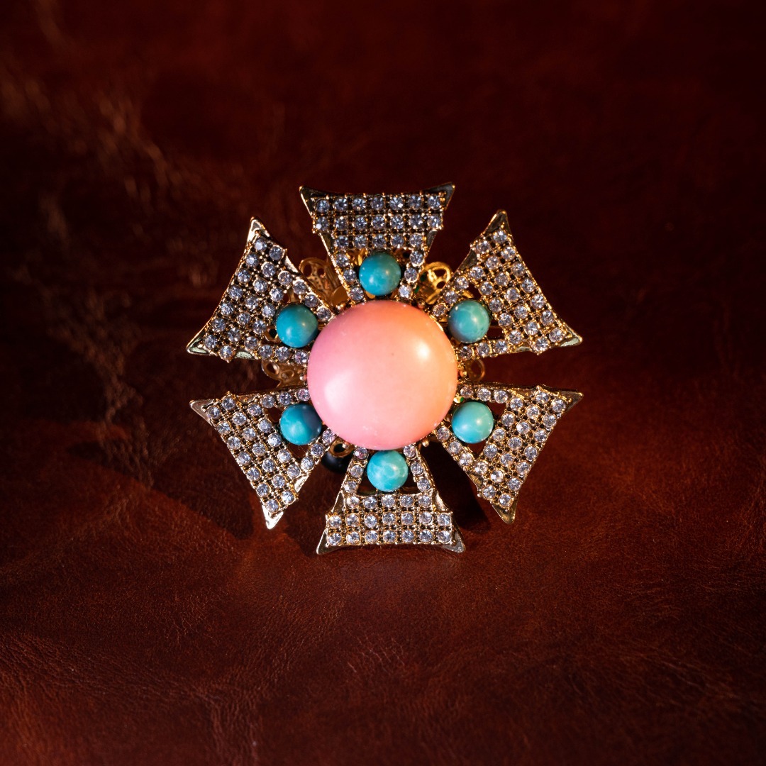 Europa y América del comercio exterior vintage réplica completa diamante temperamento retro elegante broche joyería antigua chapado en oro