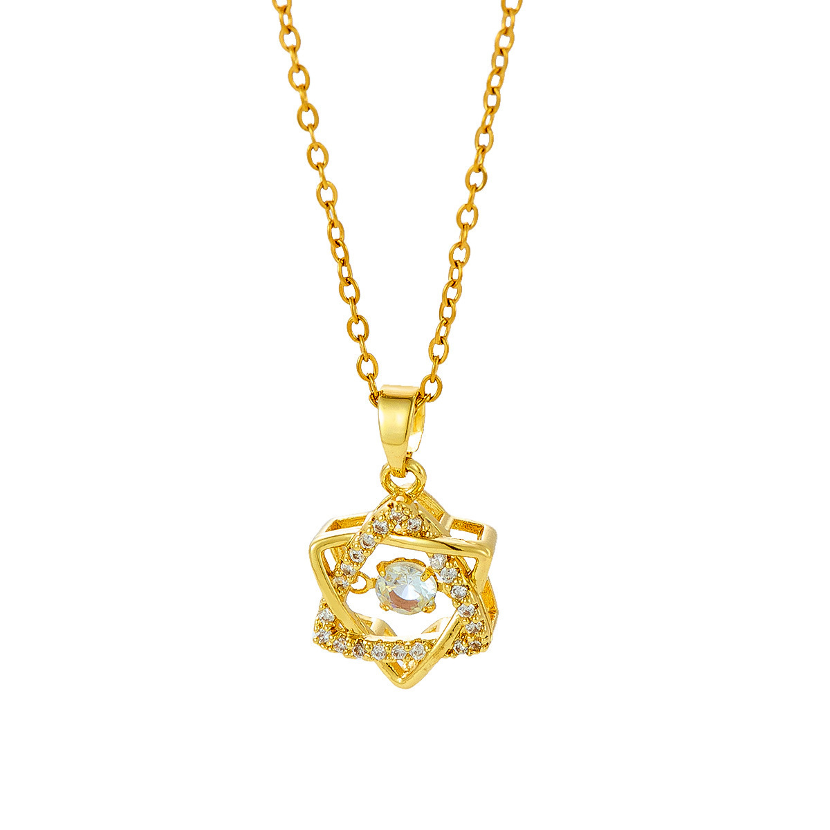 Collar con colgante de corazón y diamantes para mujer cadena_voghion.com