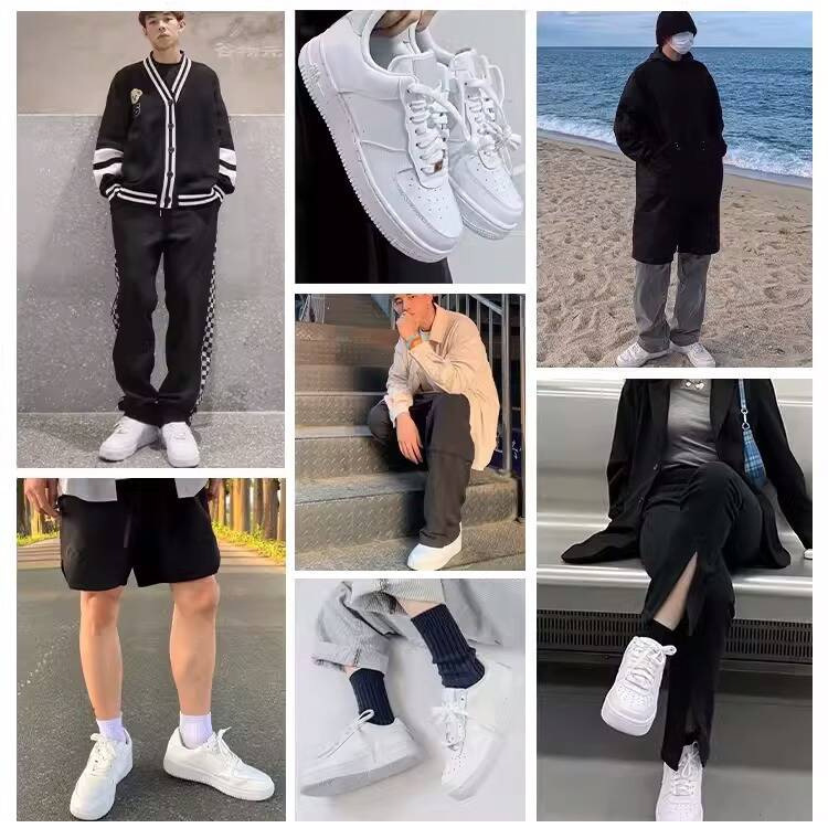 耐久性のある公式エア フォース ワン ホワイト シューズ 男女兼用 ピュアホワイト AF1 公式サイト 本格的なロートップ スニーカー 厚底スニーカー|undefined