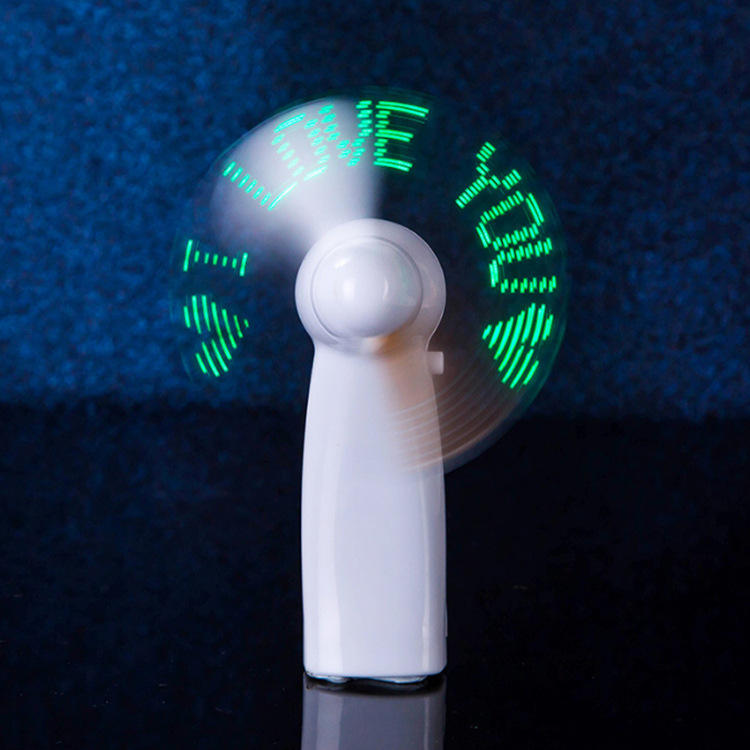 FUENTE fabricantes producen Mini flash ventilador de mano de carga USB pantalla luminosa pequeño ventilador puede establecer LOGO