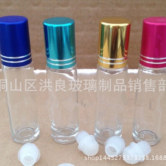 茶色10ml玻璃滚珠瓶 蓝色玻璃10ml滚珠瓶 透明玻璃6ml滚珠瓶现货