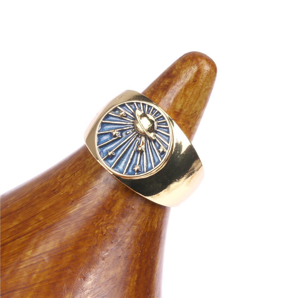 fashion planet drip oil copper ring wholesale