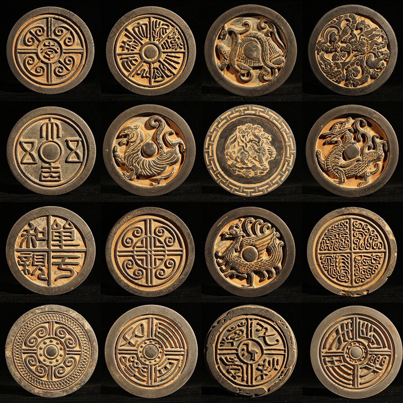 仿古瓦当学生研学传拓亲子拓印拓画版拓板拓片制作陶瓷古董收藏