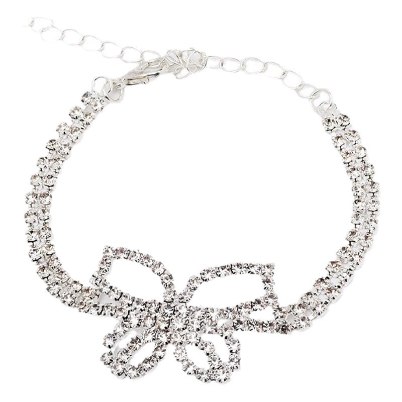 Трансграничные модные аксессуары сексуальный бриллиант бабочка ножной браслет европейская и американская многослойная мода со стразами ножной браслет Anklet