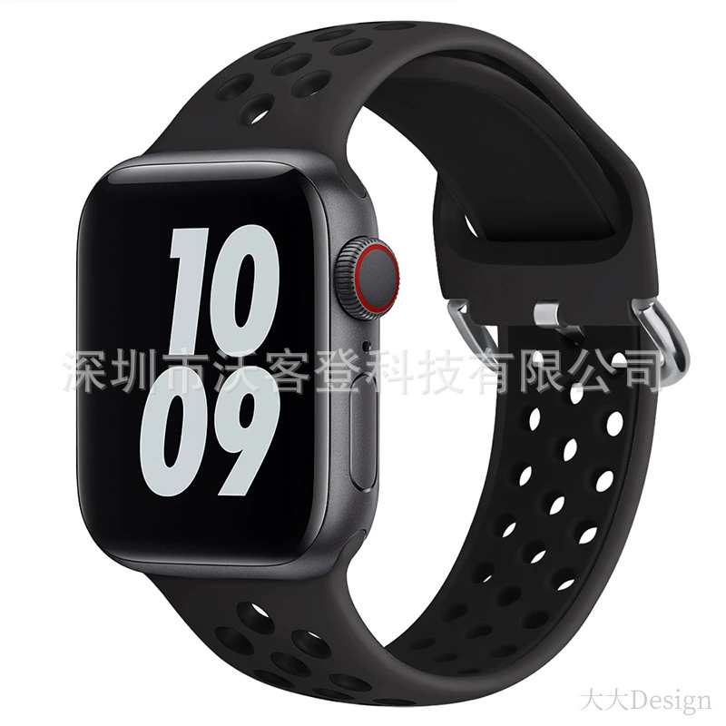 Подходит для Apple, силиконовый ремешок Nike с защёлкой, для Apple Watch 8/7/SE/6/5/4/3/2/1, двухцветный силикон
