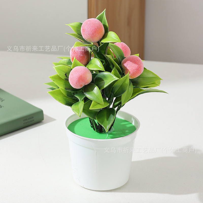 スポット尖葉小果実模擬鉢植えクロスボーダーホットモデルリビングルームデスクトップ造花装飾品模擬緑の植物の装飾|undefined