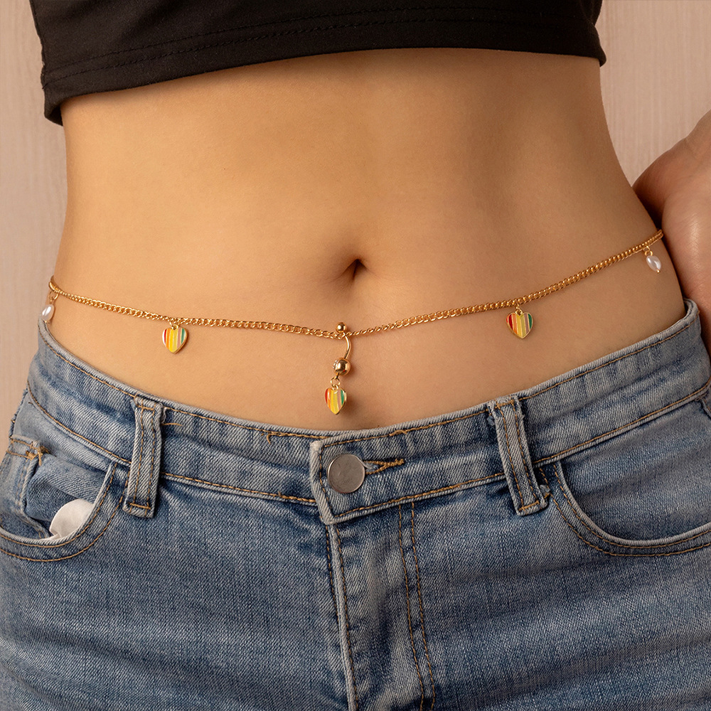 Womenu0027S Fashion Simple Style Heart Butterfly Shell Alloy Waist Chain Plating Artificial Pearls