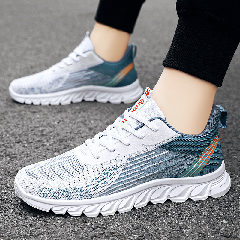 Demi-season fashionable running sneakers with shoelaces