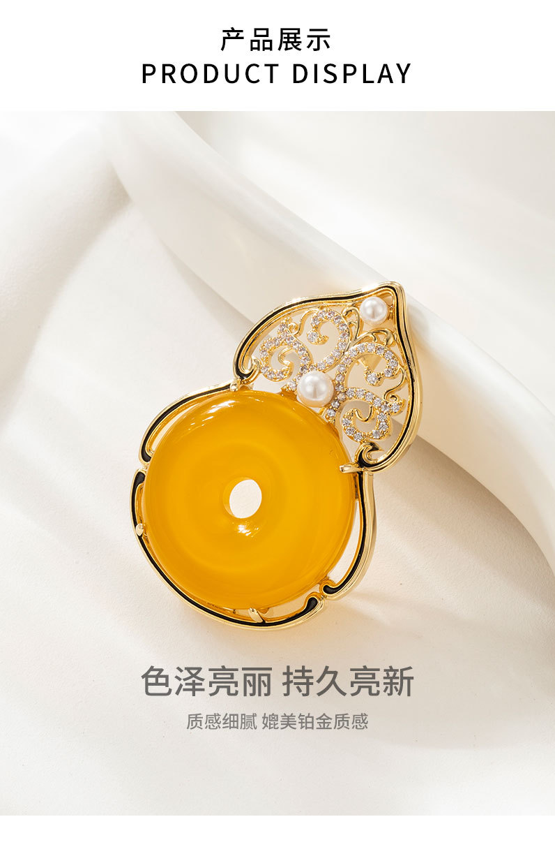 福禄吉祥葫芦高档胸针复古国风镂空花纹旗袍胸针新品时