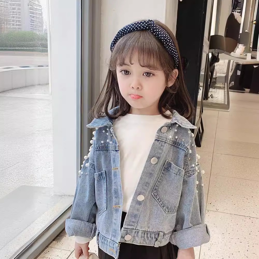 Chaqueta vaquera para niñas, nueva colección primavera-otoño 2026, estilo coreano, moderna y a la moda, para bebés, 6465