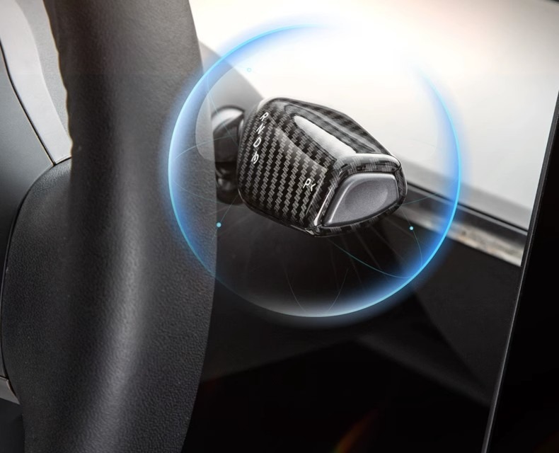 Suitable for Tesla Model3/Y gear rod cover interior decoration handle decorative patch carbon fiber lever modification ya accessories