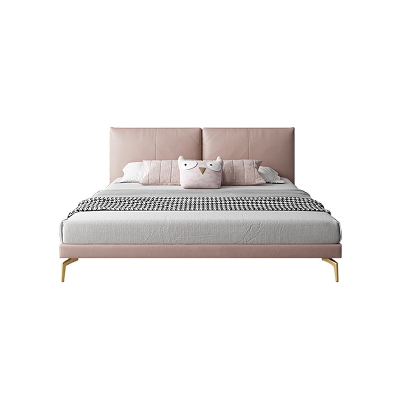 Luz moderna cama de cuero genuino de lujo Rosa chica dormitorio 1,8 m cama de los niños cama de princesa simple cama doble fábrica de salida