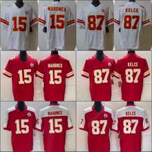 复古三代橄榄球衣服酋长队Chiefs #15 Mahomes #87KELCE #10