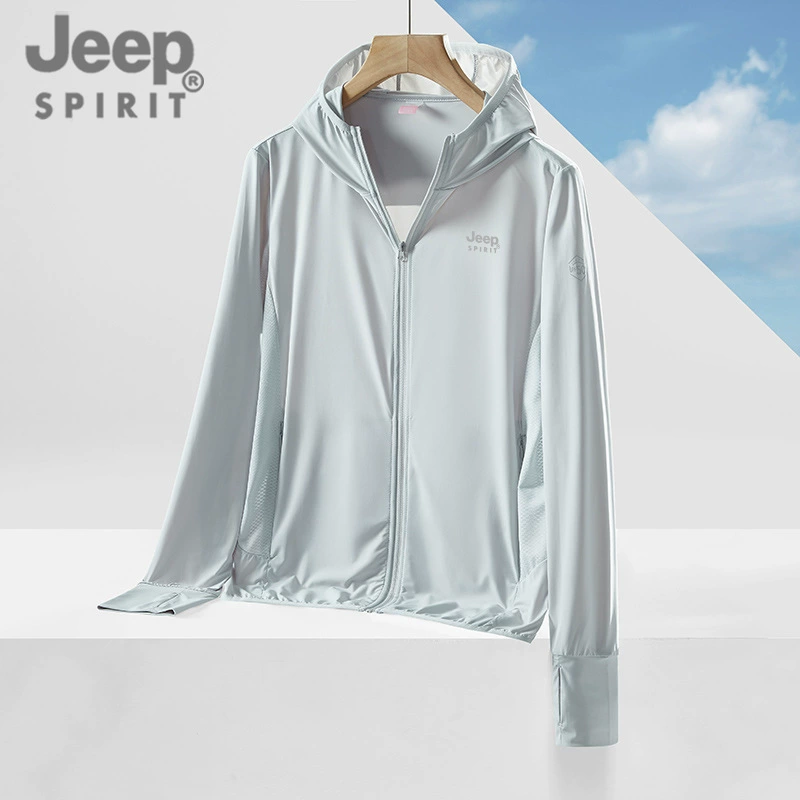 JEEP SPIRIT Шёлковая летняя ультратонкая дышащая одежда для мужчин и женщин, защита от УФ