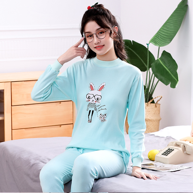 Medio y grandes niñas otoño ropa pantalones largos traje algodón niñas suéter algodón ropa interior caliente conjunto niñas suéter de algodón