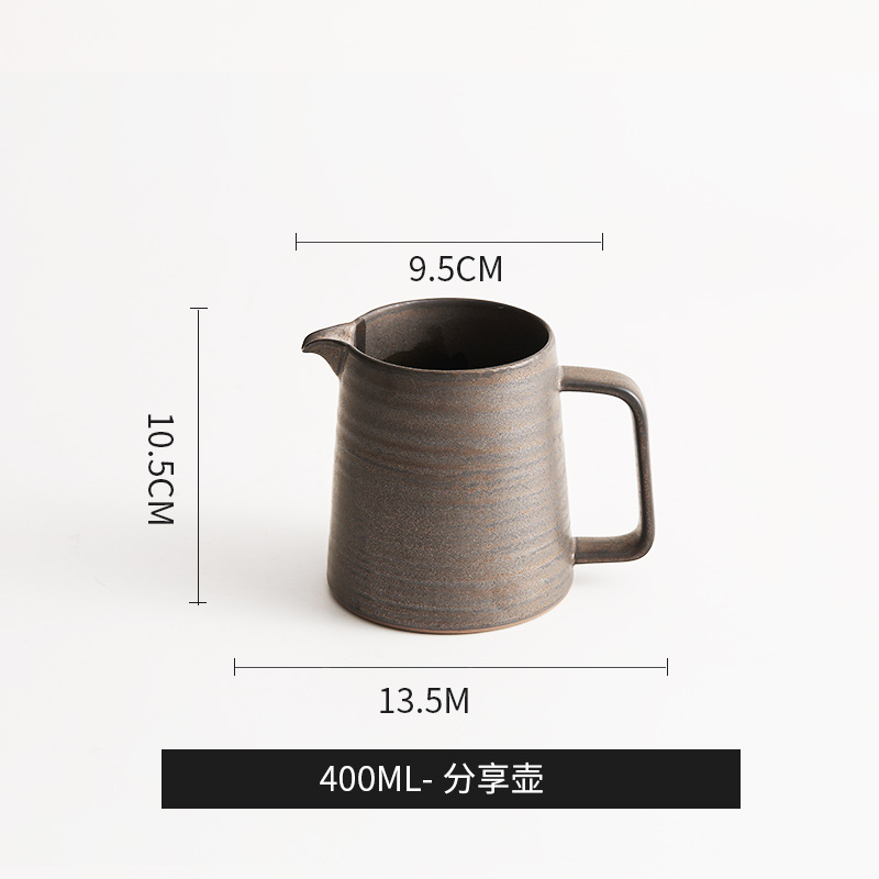 Kit de café de goteo de cerámica retrógrada japonesa para compartir taza de café de estilo de lujo ligero para oficina doméstica