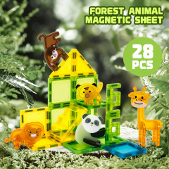 Cross-border new children's toys natural deep forest magnetic animal scenes educational science and education building blocks animal magnetic pieces wholesale