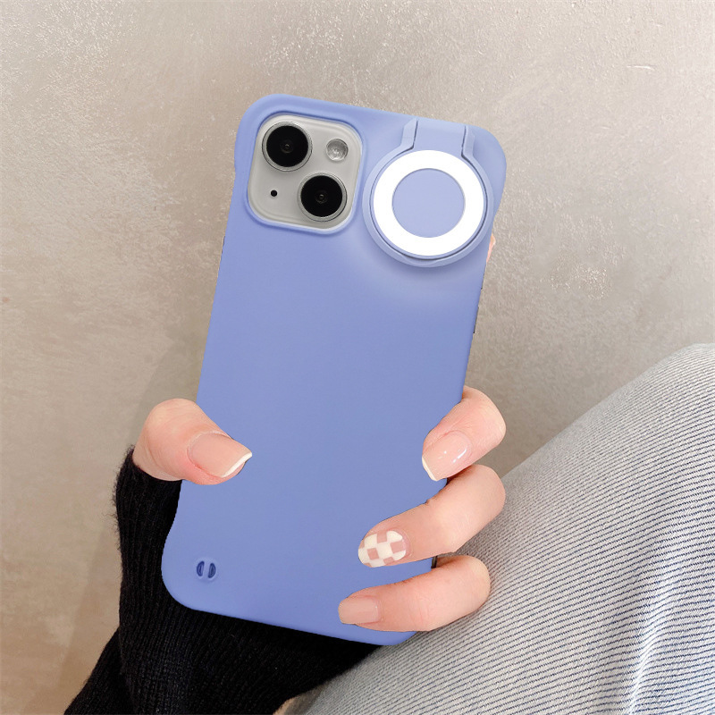 YX iPhone17対応 補光ライト付きスマホケース リングライト 自撮り 美肌 LEDライト Apple 15用スマホ保護ケース|undefined